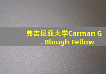 弗吉尼亚大学Carman G. Blough Fellow